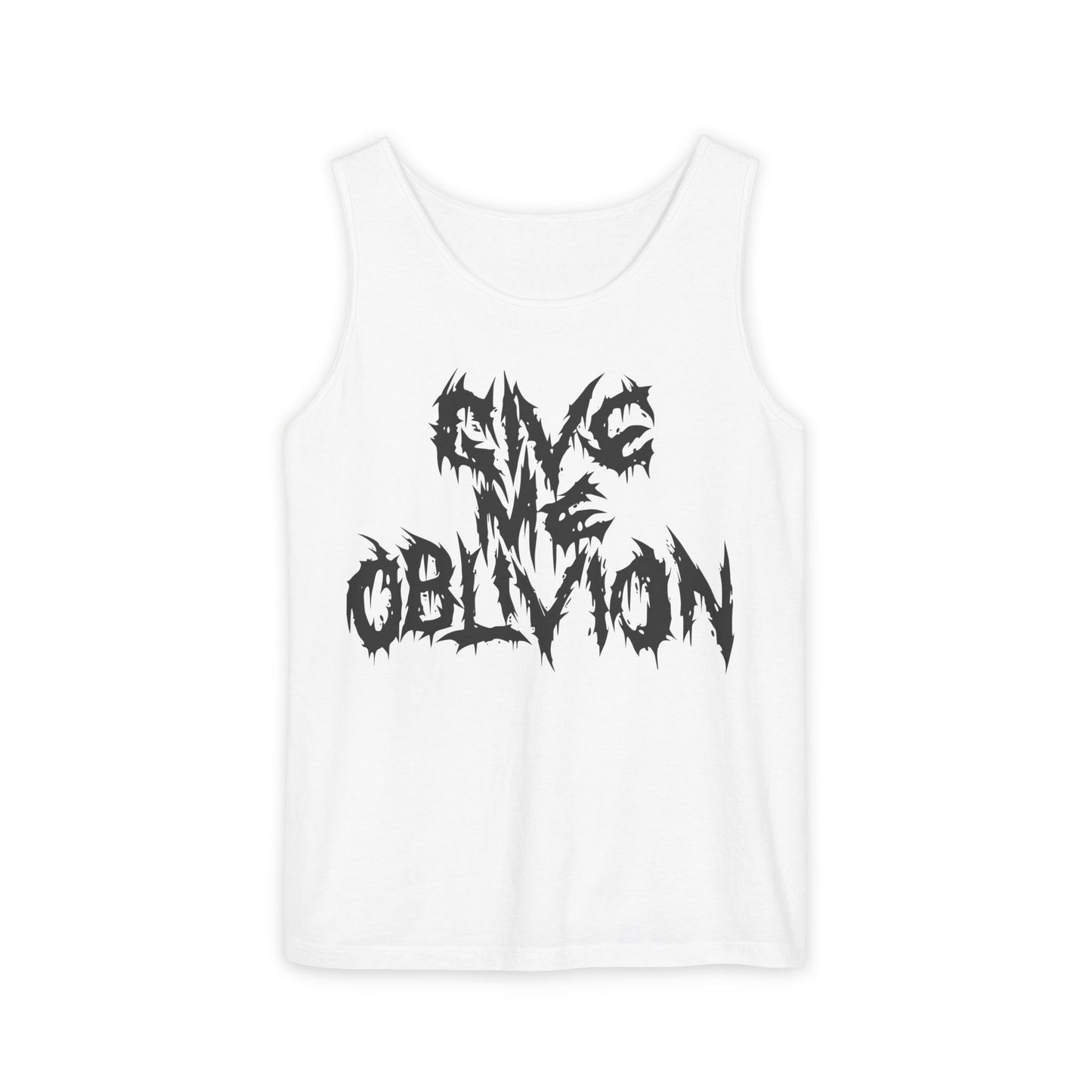 Unisex Garment-Dyed Tank Top - Give Me Oblivion Dark Apparel