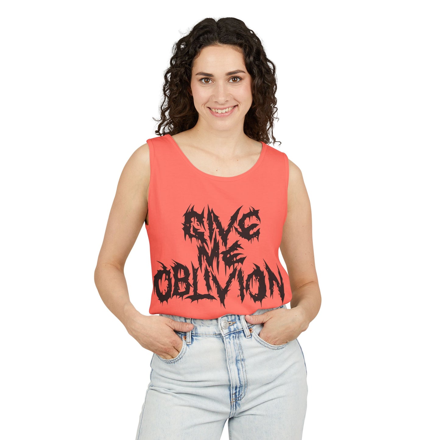 Unisex Garment-Dyed Tank Top - Give Me Oblivion Dark Apparel